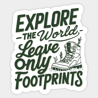 Explore The World Leave Only Footprints Sticker